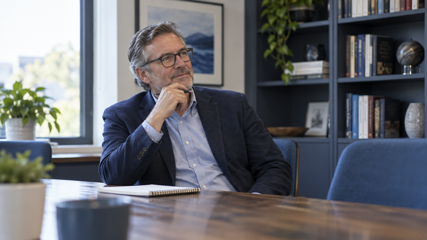 Illustrative professional considering an acquisition