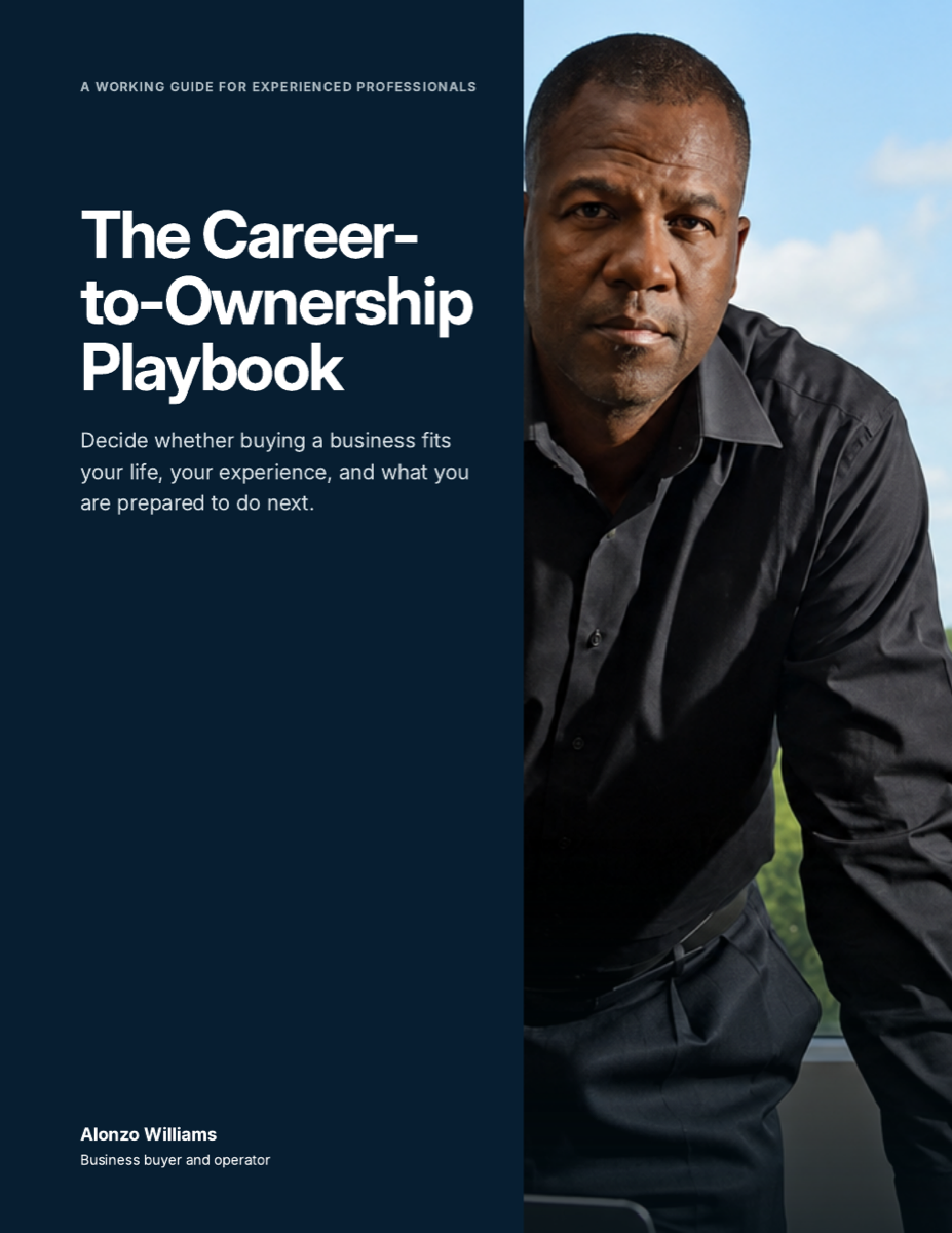 Career-to-Ownership Playbook cover featuring Alonzo Williams